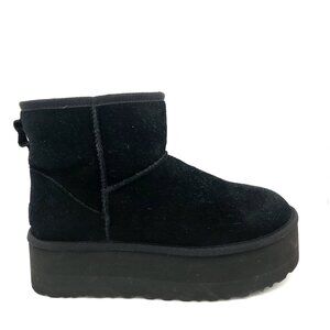 NEW UGG Classic Mini Platform Boots Womens 9 Suede Cozy Fur Whimsygoth Winter